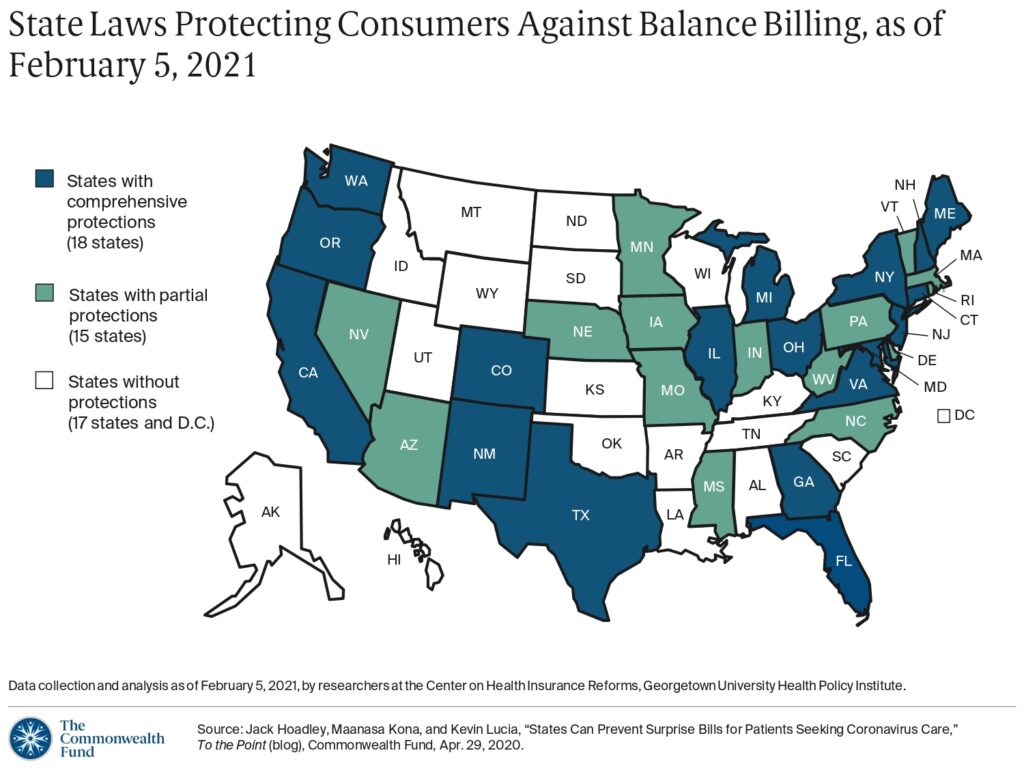 Balance billing state map